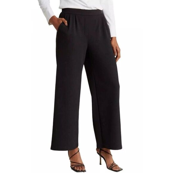 Halogen Black Wide Leg Elastic Waist Pants. Size XS. NWOT. 16 - Picture 1 of 12